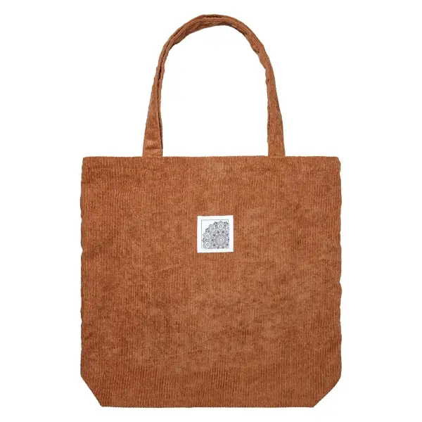 Tote Bag Corduroy Bruin Ribstof