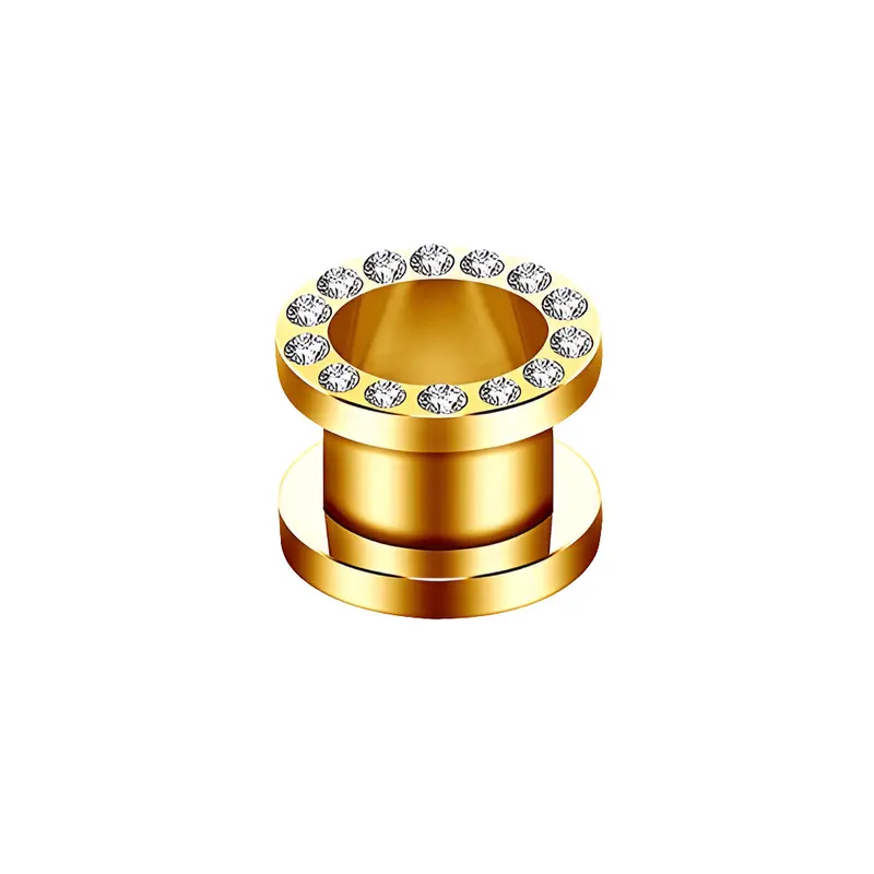 Tunnel Spread Zirconia Goudkleurig – Chirurgisch Staal