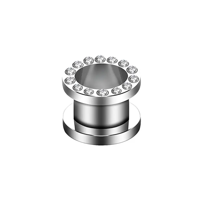 Tunnel Spread Zirconia Zilverkleurig – Chirurgisch Staal