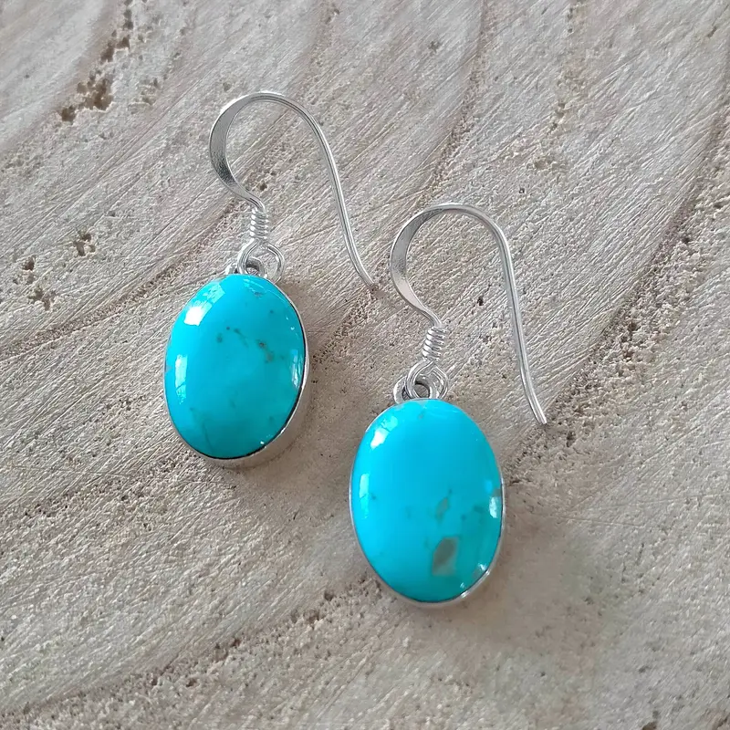 Turkoois oorbellen sterling zilver 925