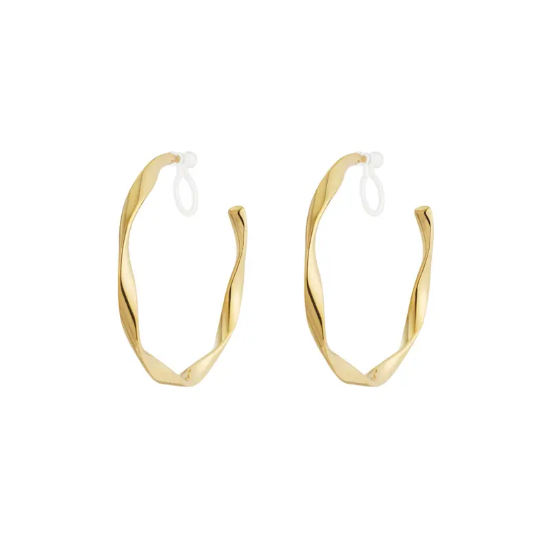 Twisty Hoops Clip Oorbellen Goudkleurig