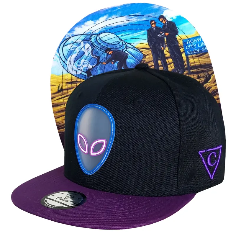 UFO Crash Snapback - Black/Purple & Clear Rubber