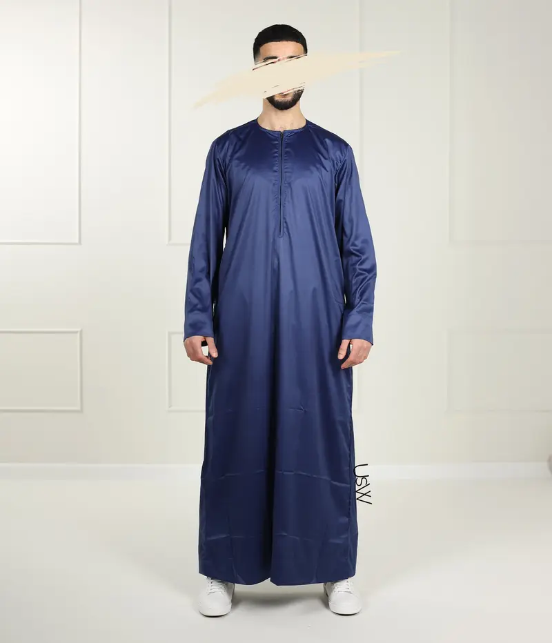 UsW Emirati Tailored Qamees Rayan - Navy Blue