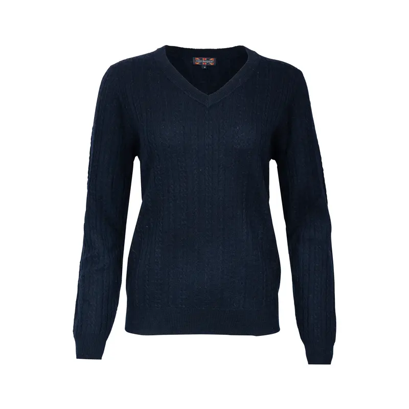 V-neck cable pullover