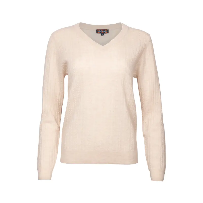 V-neck cable pullover