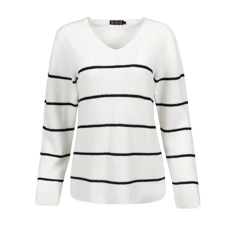 V-neck striped