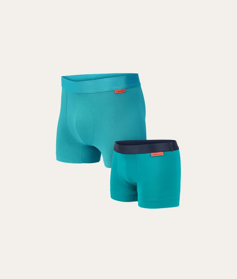 Vader & Zoon Cyaan Boxershort Aurora Sky (2-pack)