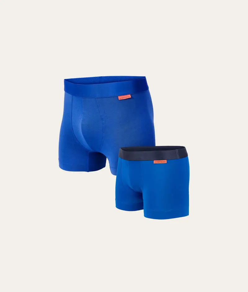 Vader & Zoon Kobaltblauwe Boxershort Arctic Sea (2-pack)