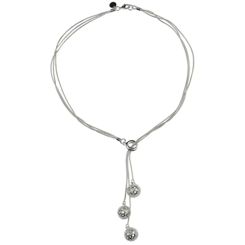Verzilverde ketting Silver Ball