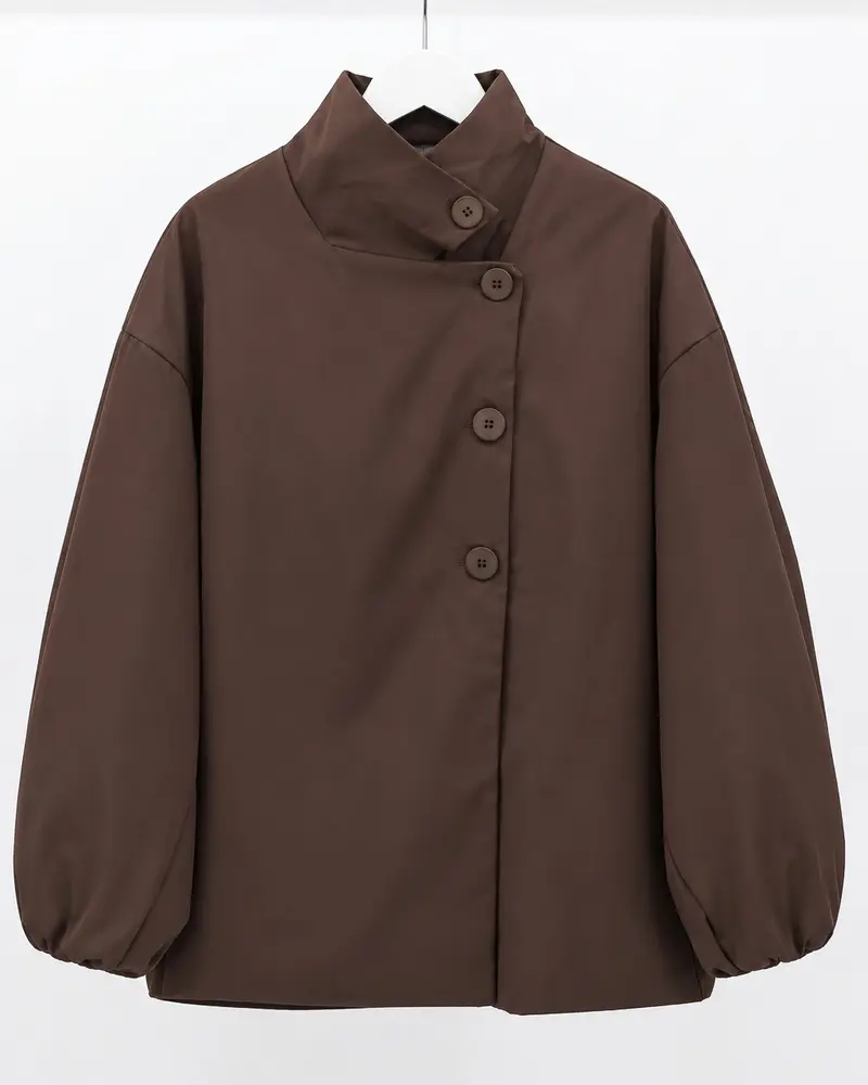 Veste marron col haut