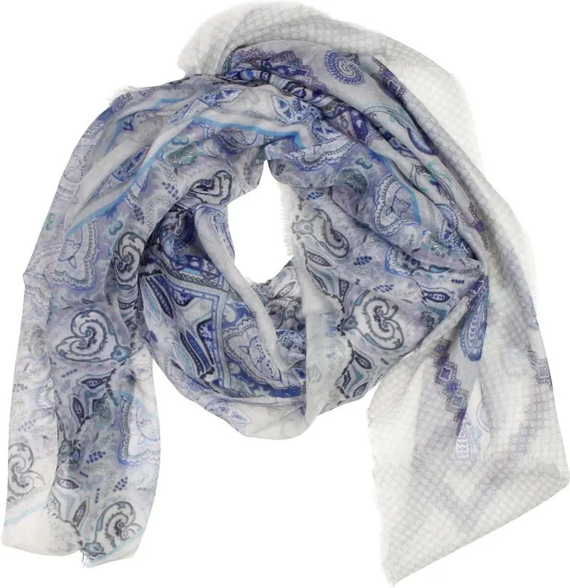 Vierkante sjaal blauw-grijs