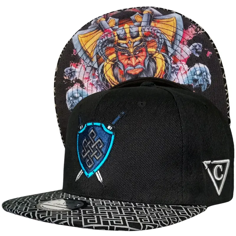 Viking's Spirit Snapback - Black/Grey Geometric Pattern