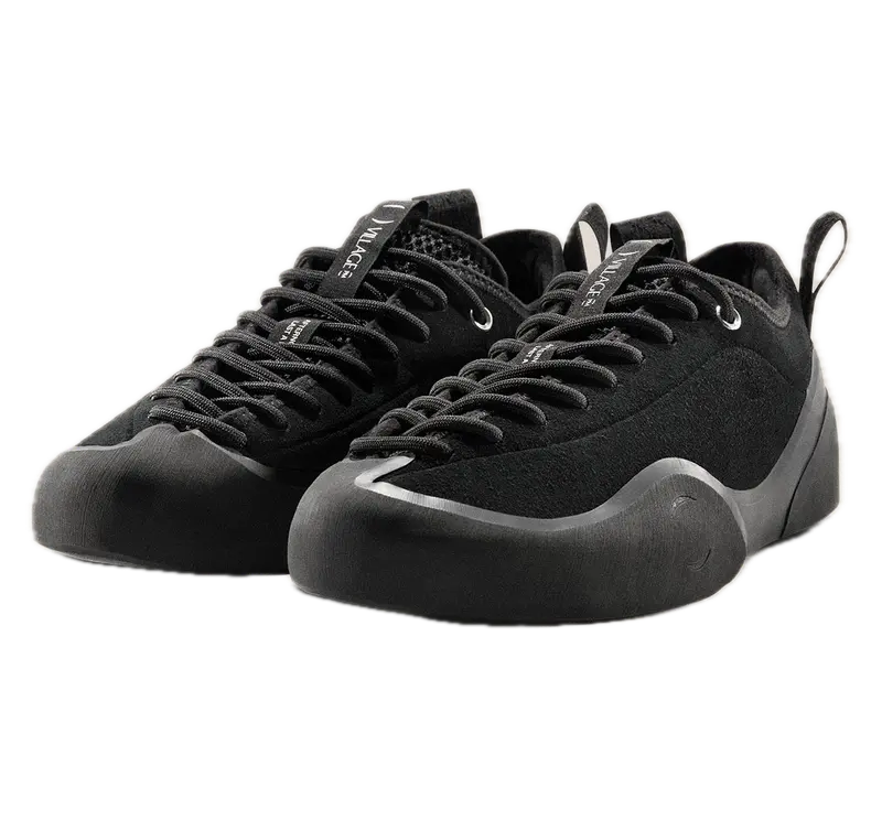 Village PM - 1PM Suede Leather Skate Shoe – Black/Natural Black