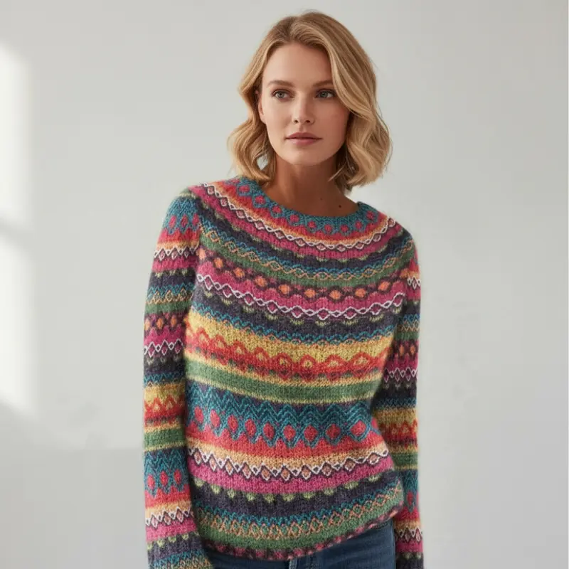 Vintage pullover met ronde hals