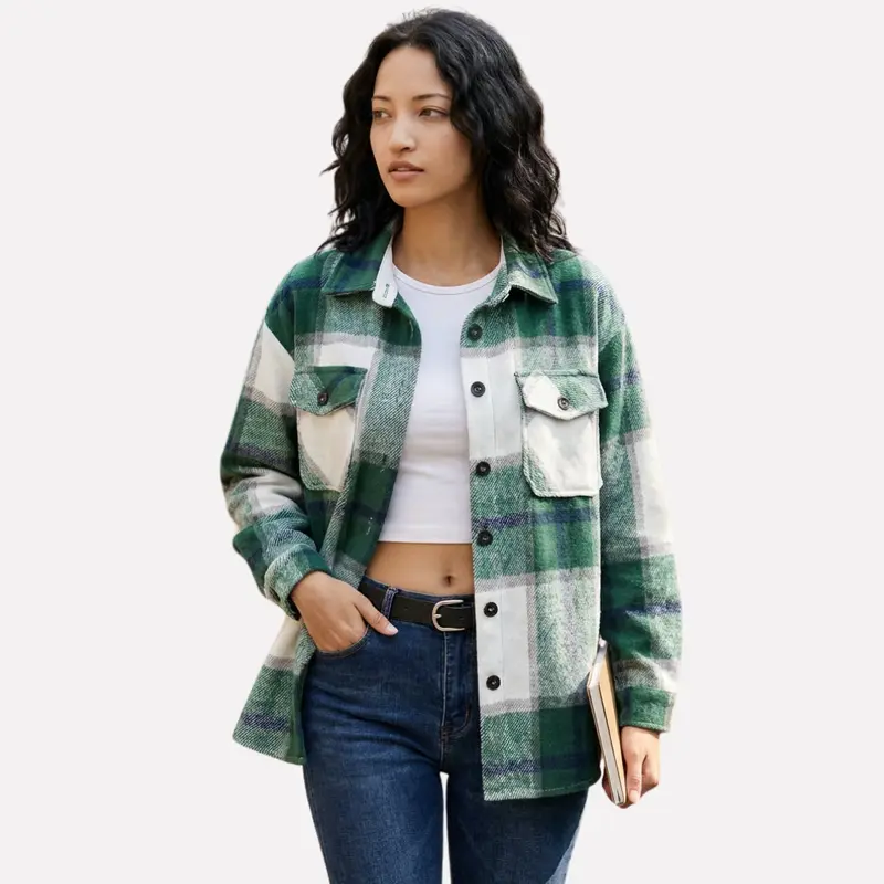 Vrouwen Plaid Shacket