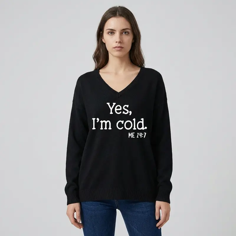 Vrouwen V-Hals Overmaat Trui