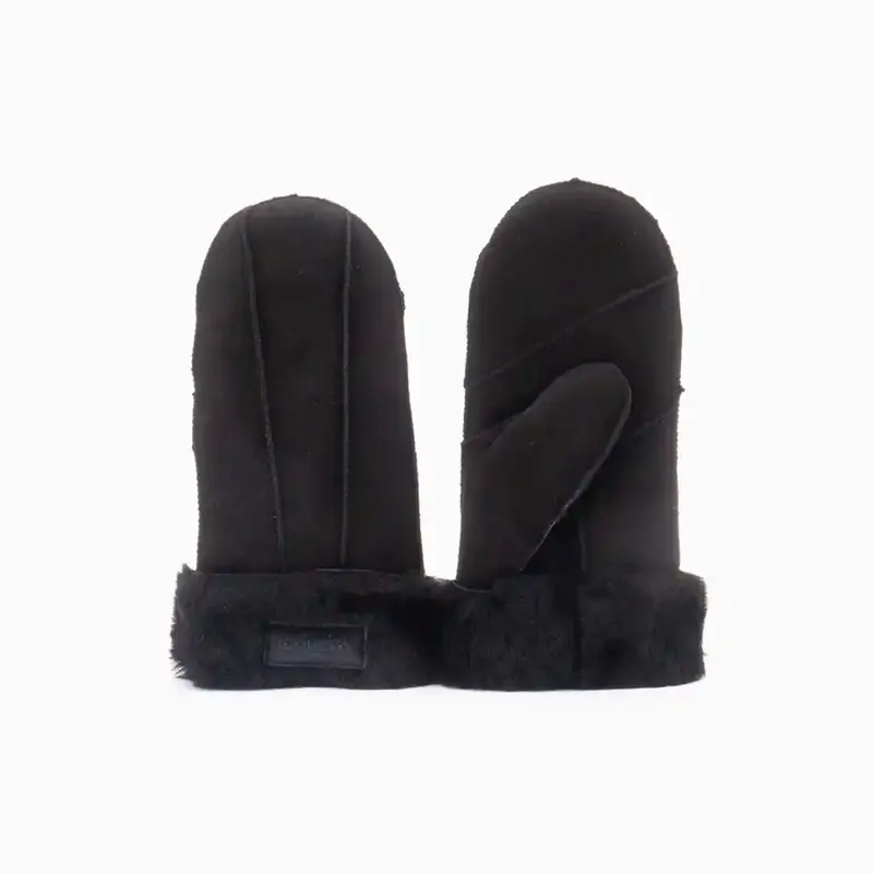 Wanten Dames Lammy Patchwork Black