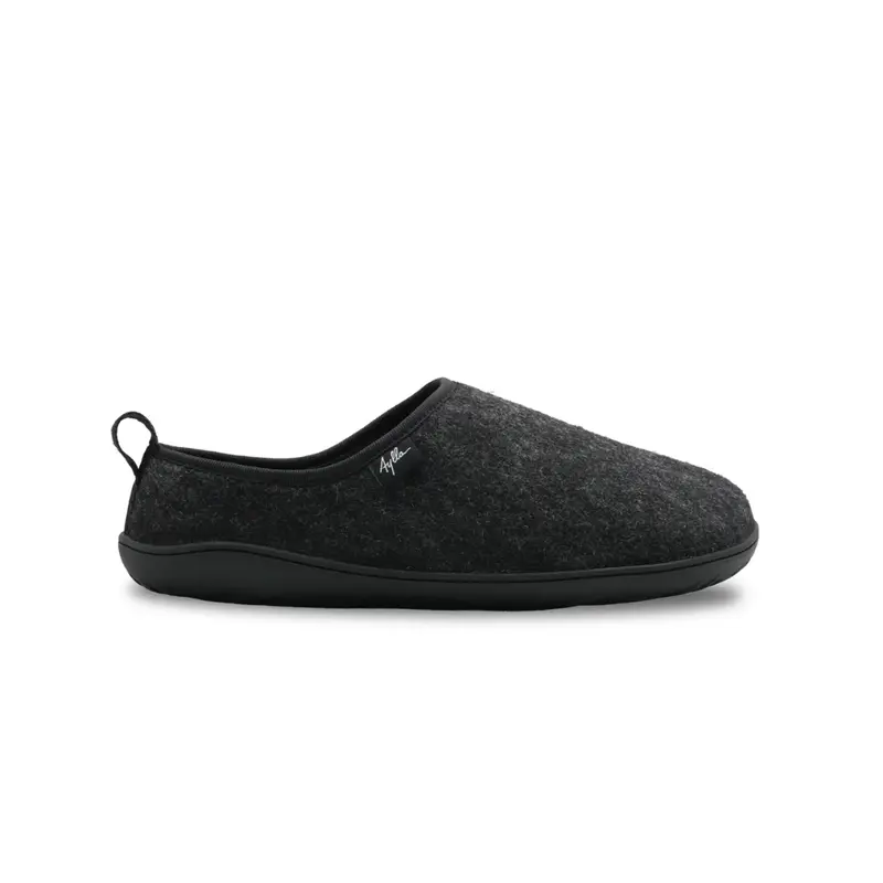 Wasi Slipper Felt Black Mannen