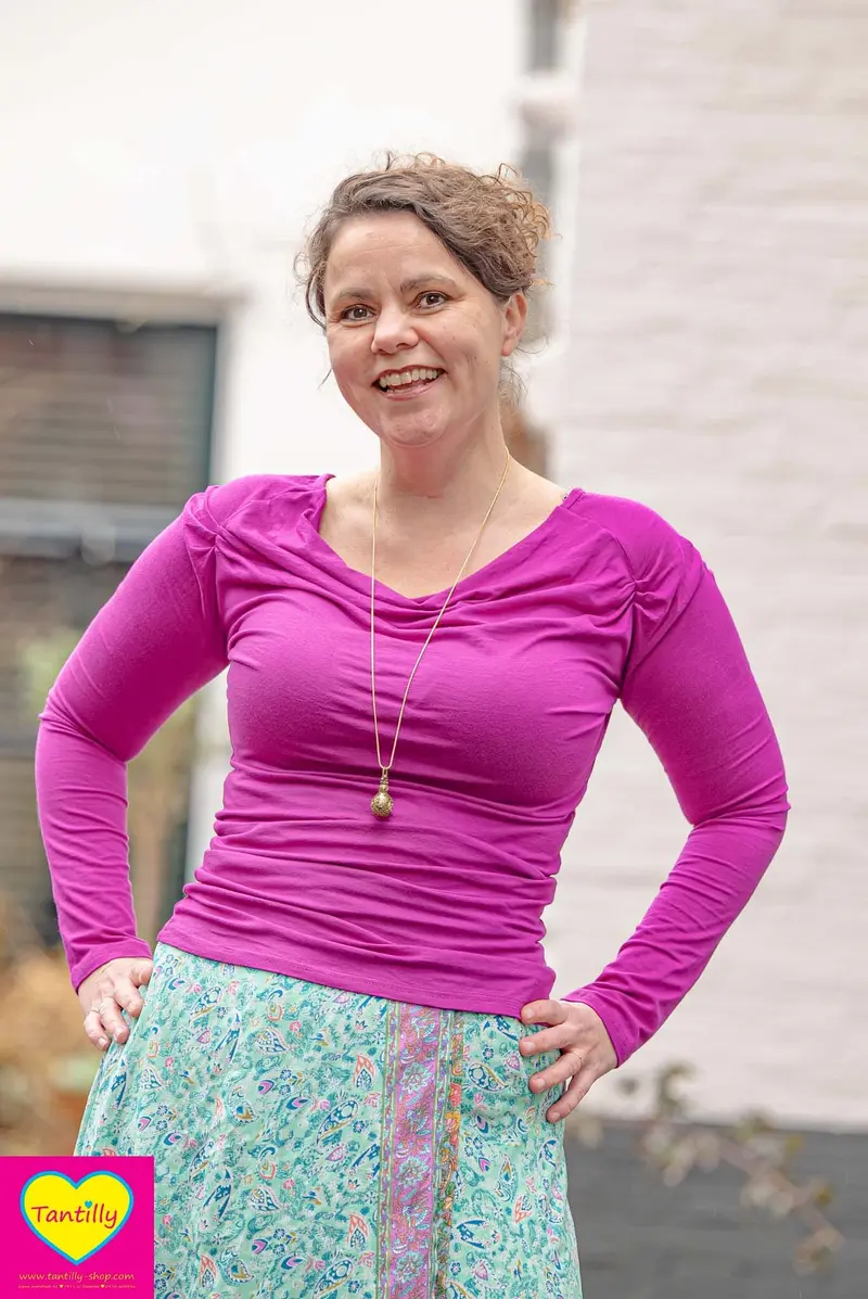 Waterval top van Tantilly - purple/pink- lange mouwen