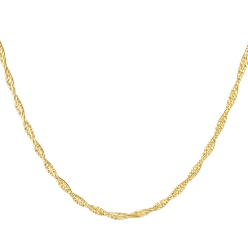 Wave Chain Ketting Goudkleurig