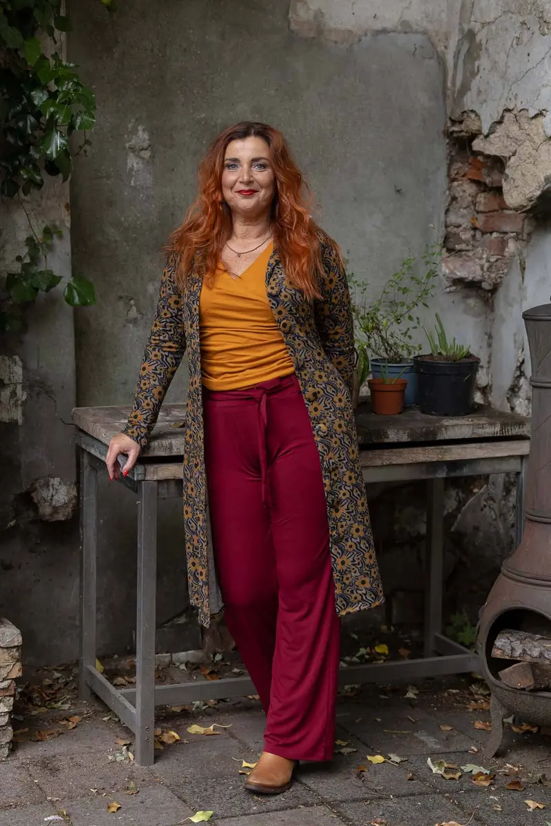 Winterjurk - Amy jurk / vest- Classic flower- 2 in één - gemaakt door Tantilly