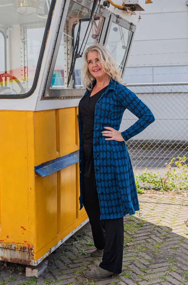 Winterjurk - Amy jurk / vest- fantasy dots- 2 in één - gemaakt door Tantilly