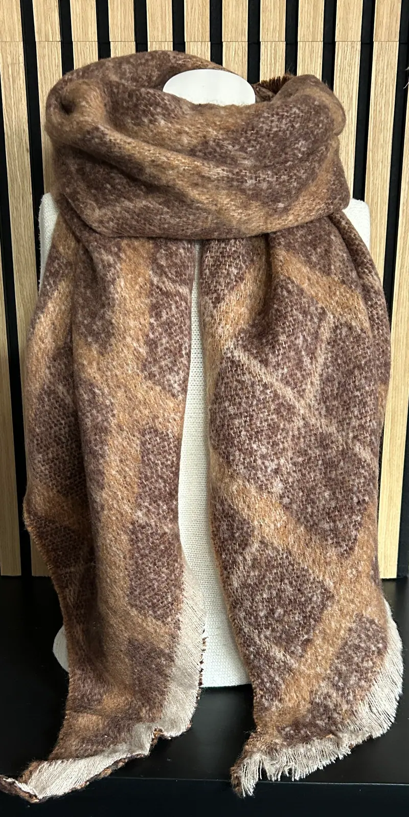 Wintersjaal bruin-camel