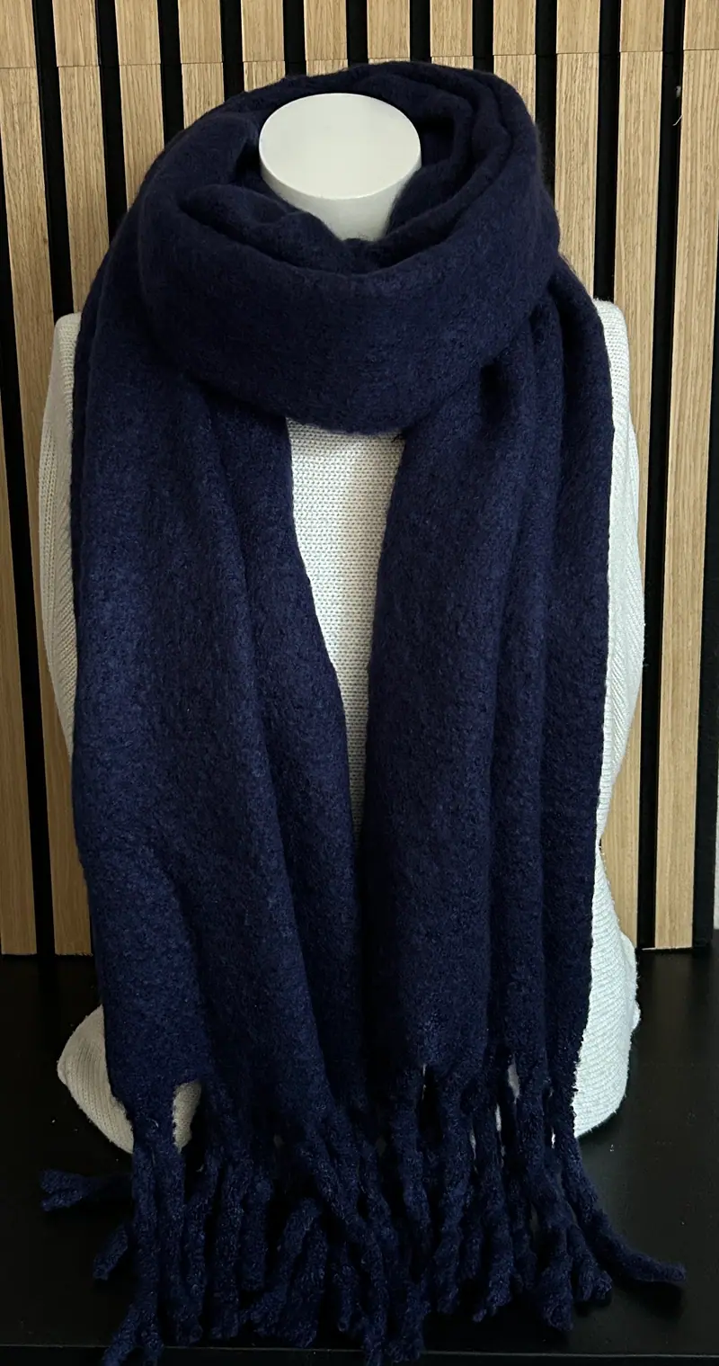 Wintersjaal effen blauw