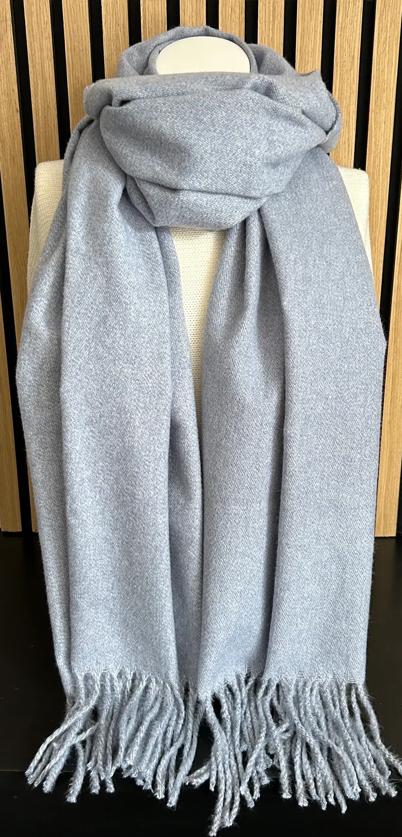 Wintersjaal effen denim