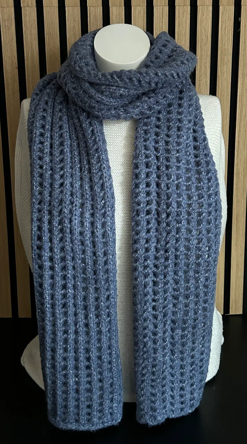 Wintersjaal effen denim