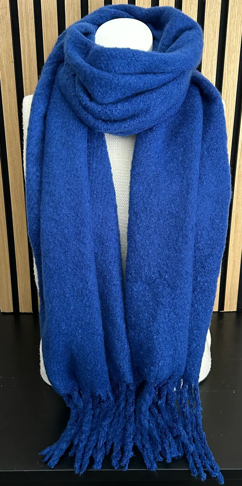 Wintersjaal effen kobalt