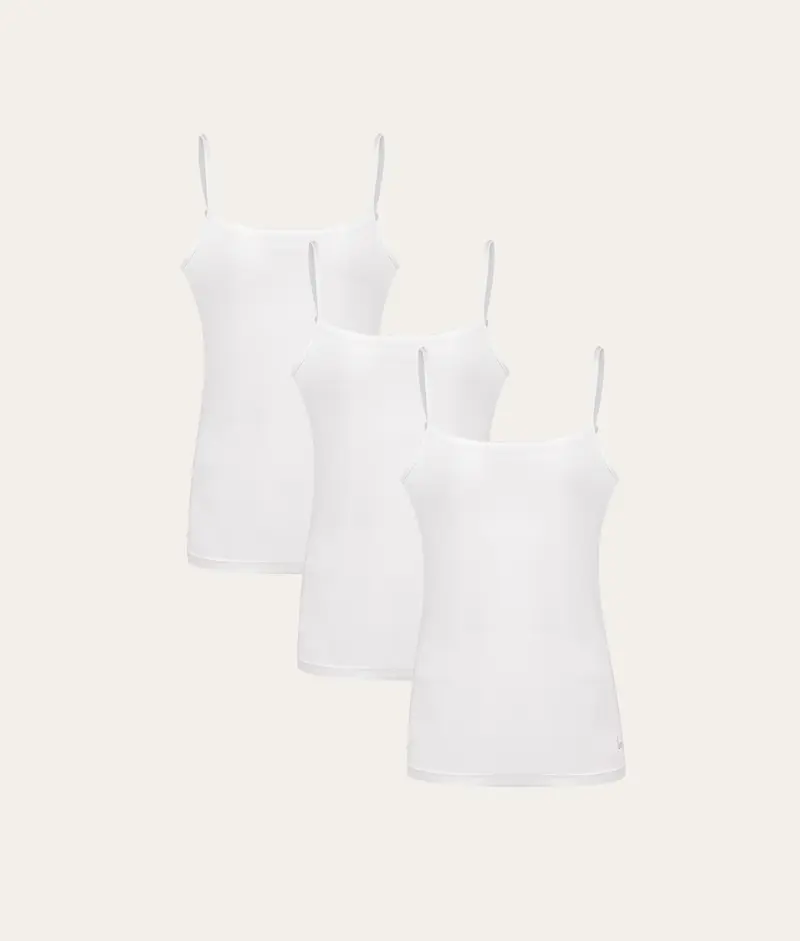 Witte Camisole Chalk White (3-pack)