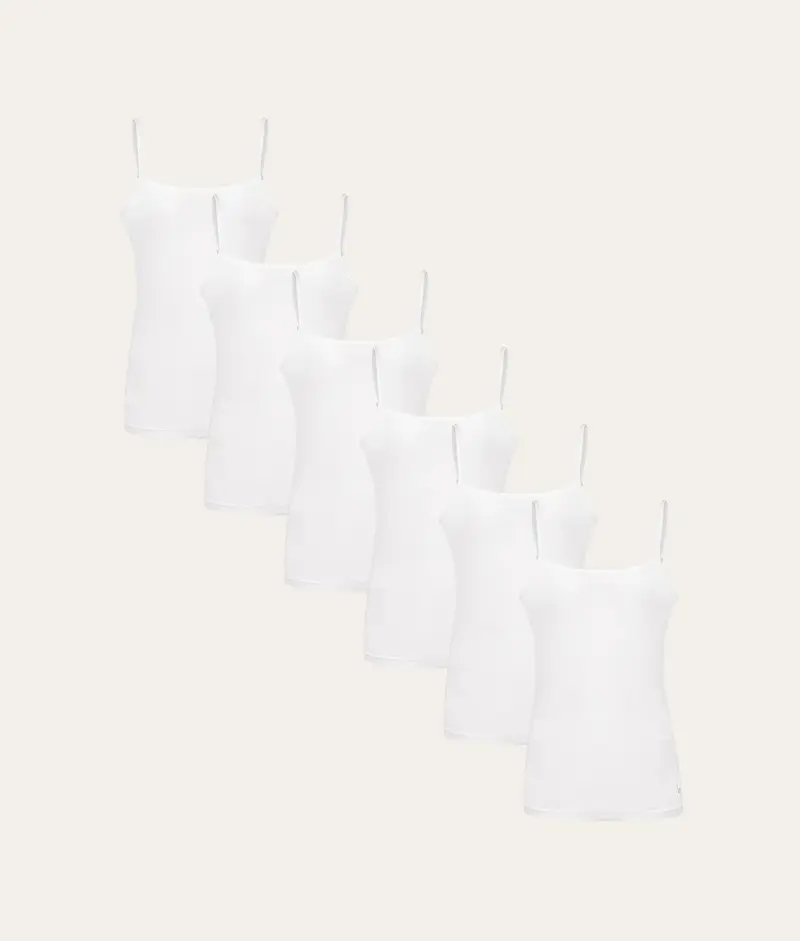 Witte Camisole Chalk White (6-pack)