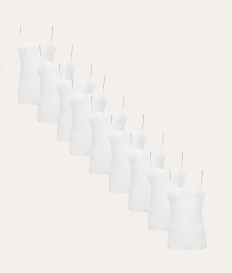 Witte Camisoles Chalk White (9-pack)