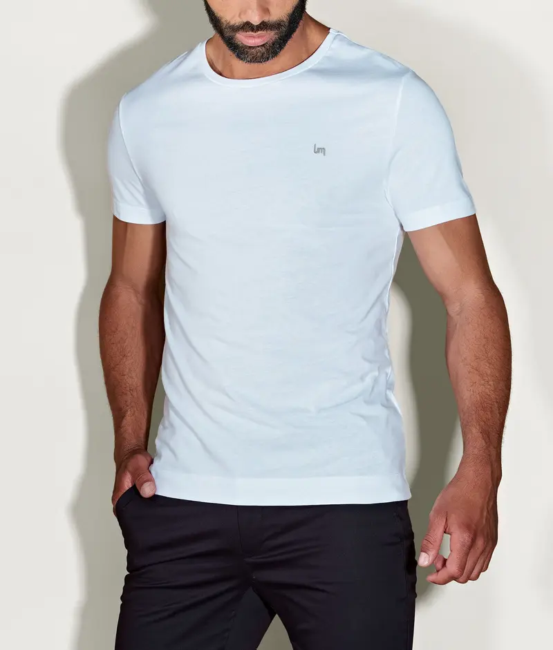 Witte Casual T-shirt Ronde Hals Chalk White