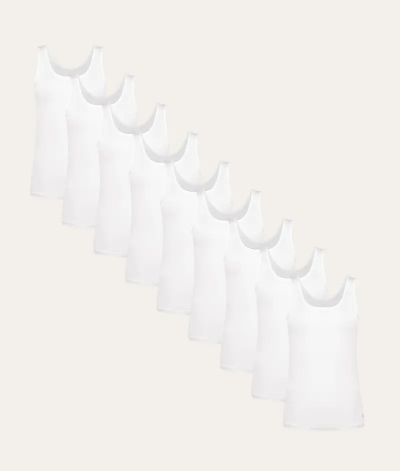 Witte Dames Tanktops Chalk White (9-pack)