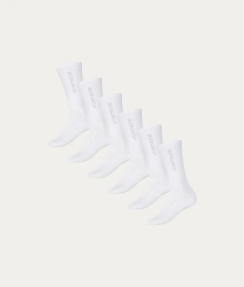 Witte Sportsokken Chalk White (6-pack)
