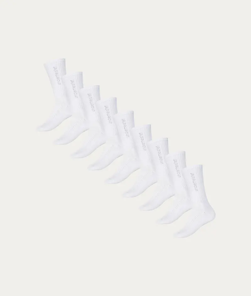 Witte Sportsokken Chalk White (9-pack)