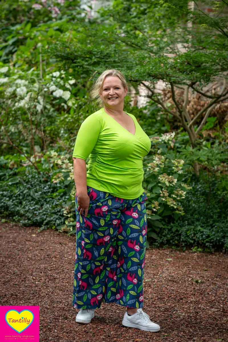 Wrap top - katoen stretch- licht groen