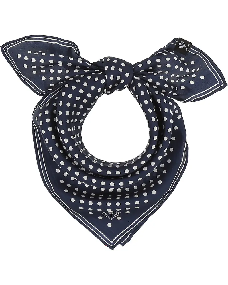 Zijdesjaaltje navy dots - Fraas