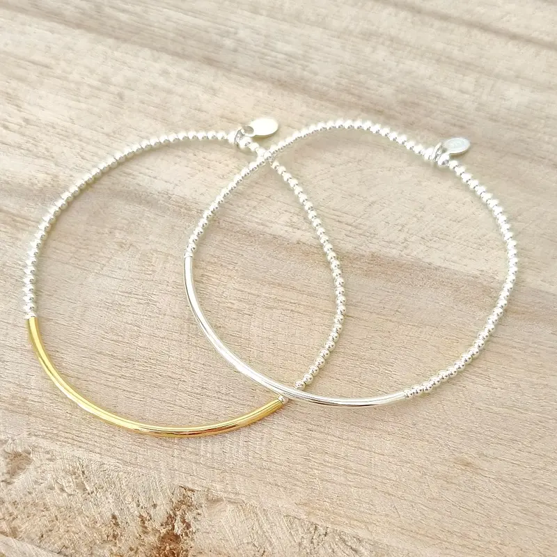 Zilveren armband elastiek
