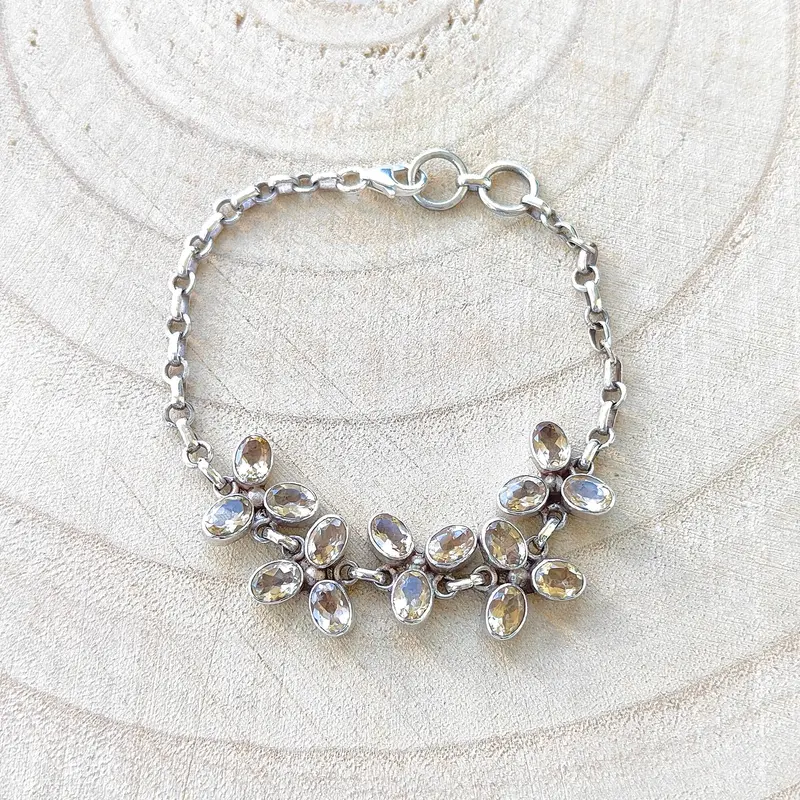 Zilveren armband met citrien edelstenen