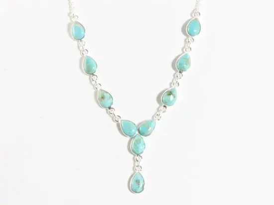 Zilveren ketting met Mohave turkoois