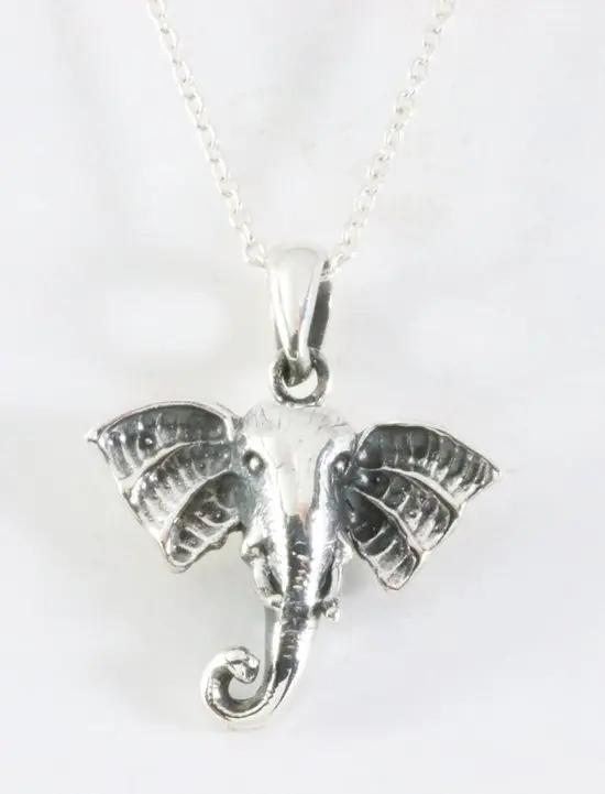 Zilveren olifant hanger aan ketting