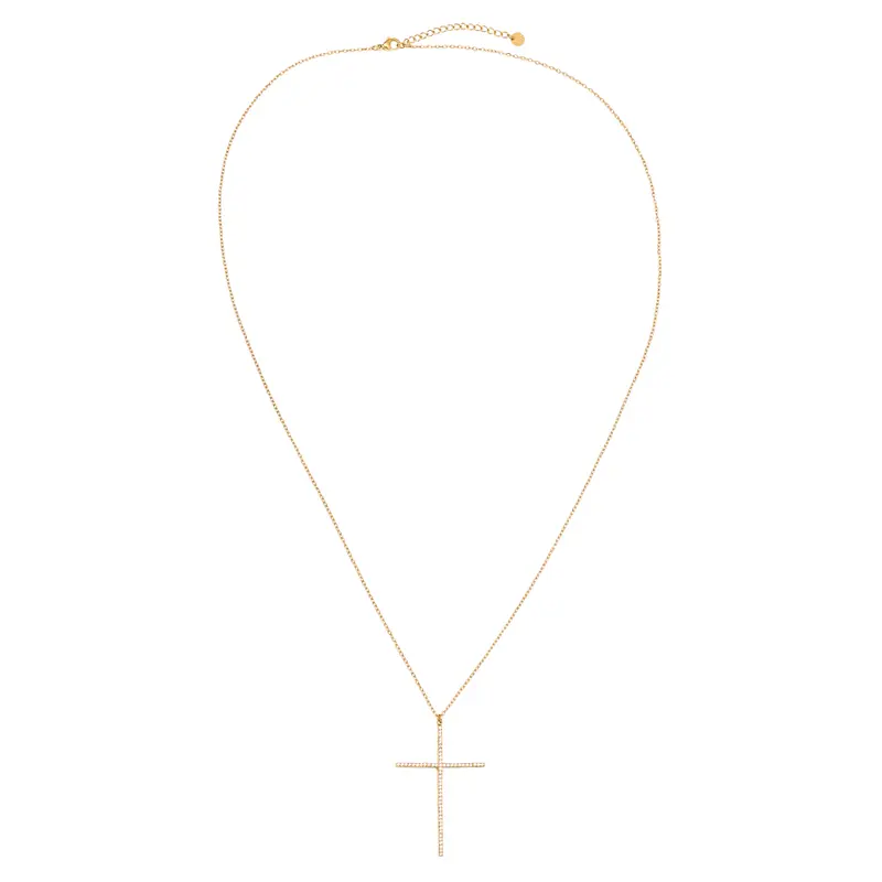Zirconia Cross Ketting Goudkleurig