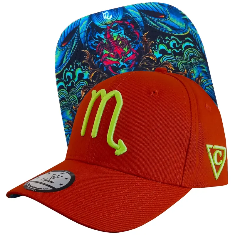 Zodiac Scorpio Curved Cap - Orange