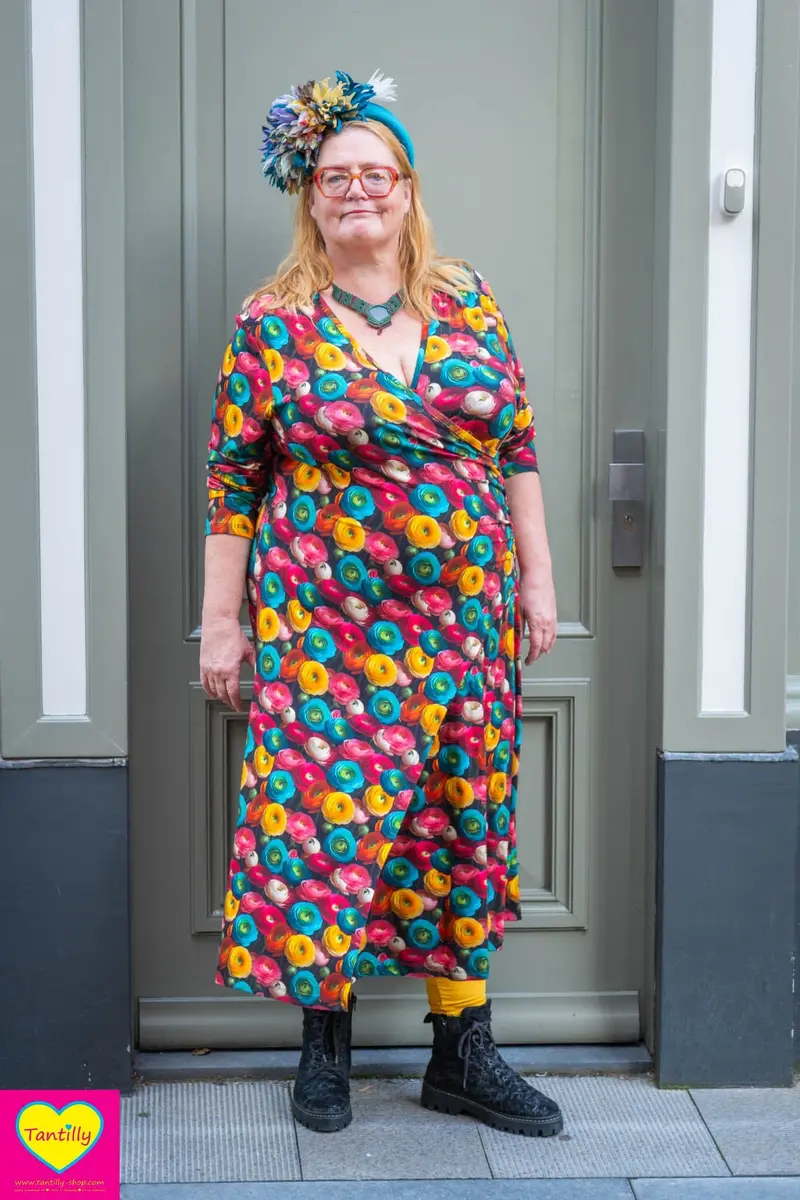 Zoe raya jurk -lange mouwen  - viscose- ranonkels