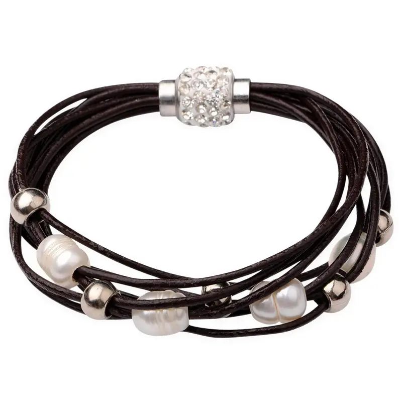 Zoetwater parel armband Bling Pearl Brown