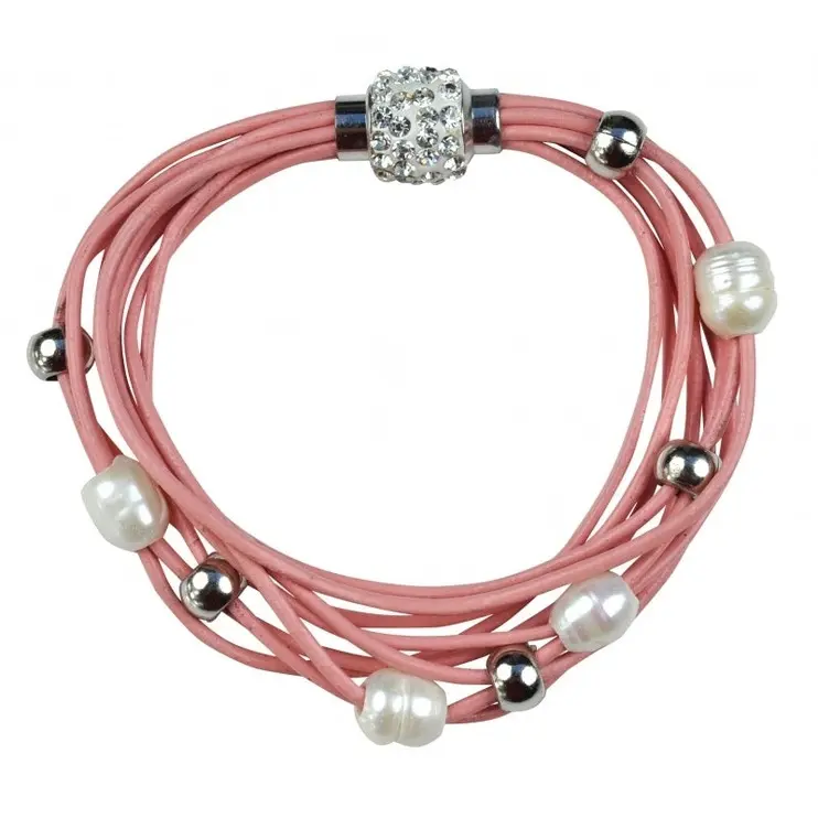 Zoetwater parel armband Bling Pearl Pink