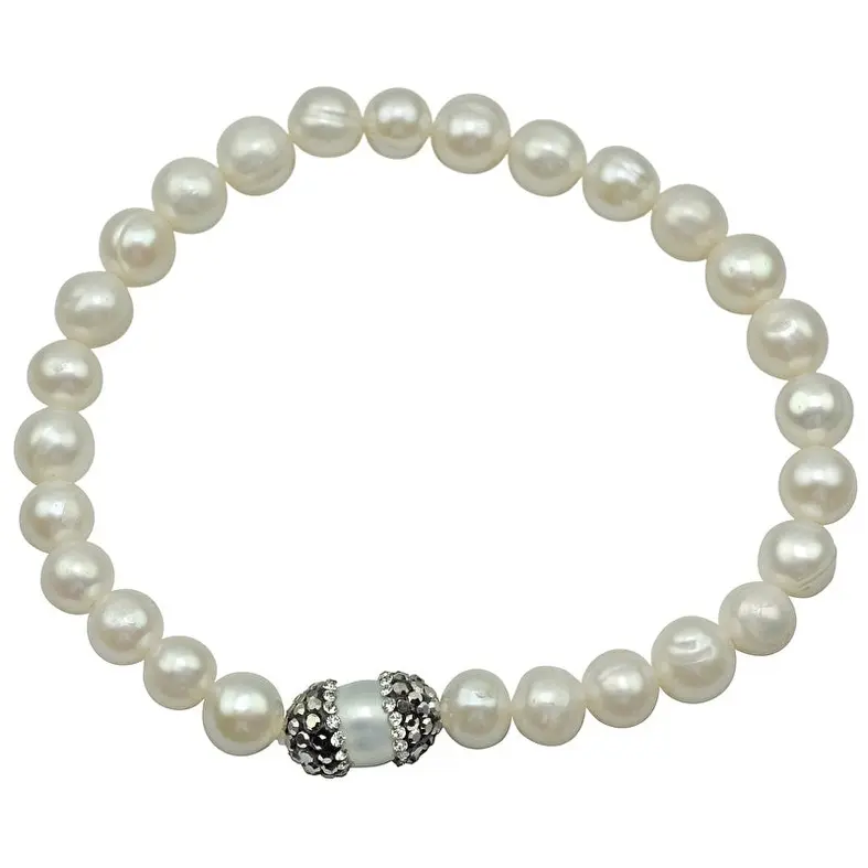 Zoetwater parel armband Bling Rice Pearl